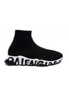 Men's Speedrunner Graffiti Logo High Top Sneakers Black - BALENCIAGA - 1