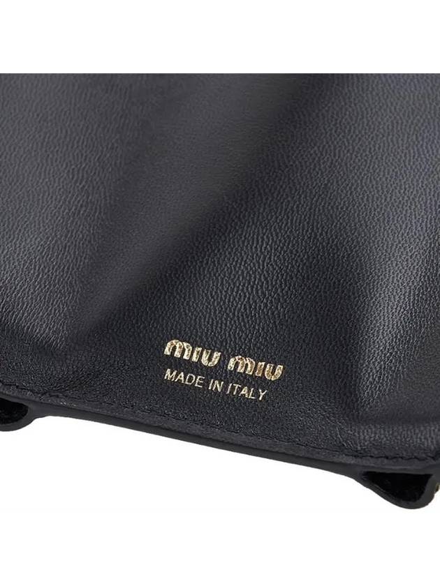 Matelasse Logo Leather Half Wallet Black - MIU MIU - BALAAN 9