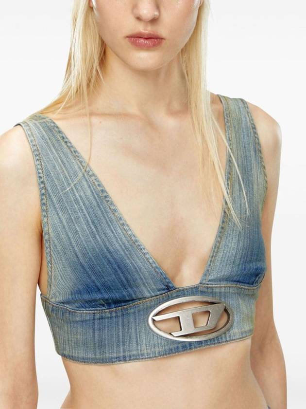 The Elly S Denim Crop Top A142920CBCX - DIESEL - BALAAN 3