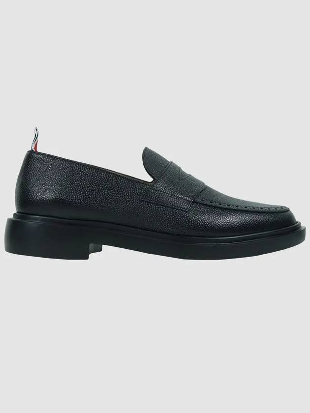 Pebble Grain Rubber Sole Penny Loafer Black - THOM BROWNE - BALAAN 3