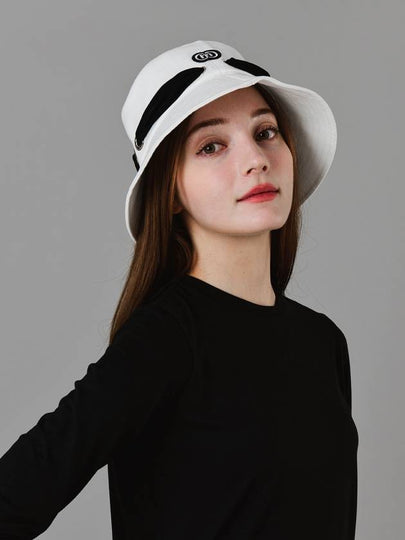 Scarf Ribbon Decoration White Bucket Hat DO9232AH75 - DOYOUKNOWMC GOLF WEAR - BALAAN 2