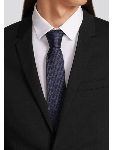 Dior Oblique Tie Gray Silk - DIOR - BALAAN 1