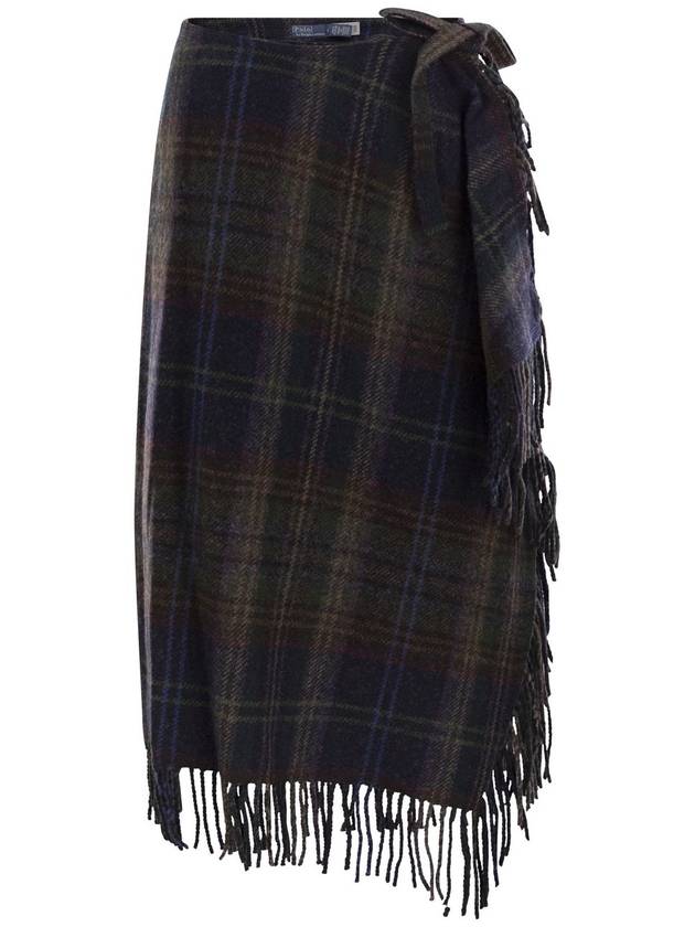 Fringed plaid wrap skirt - POLO RALPH LAUREN - BALAAN 1