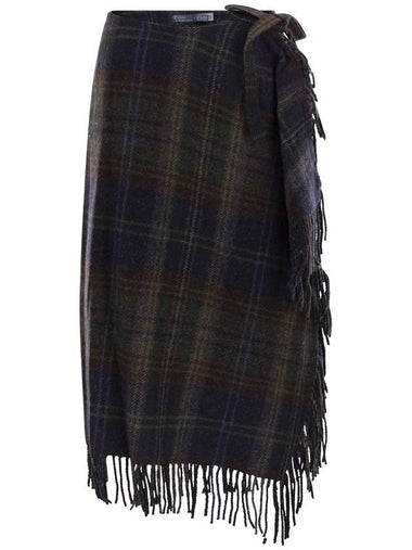 Fringed plaid wrap skirt - POLO RALPH LAUREN - BALAAN 1