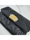 Boy Snap Card Holder Wallet Black Gold A80603 - CHANEL - BALAAN 7