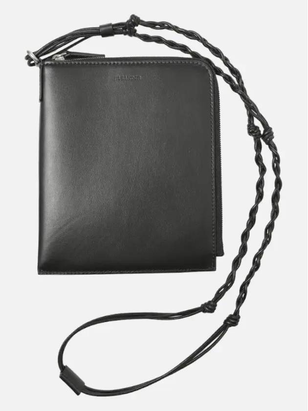 Tangle Smooth Leather Passport Wallet Black - JIL SANDER - BALAAN 4