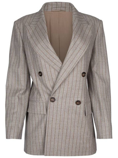 Striped double-breasted jacket MD5777190P_C001 - BRUNELLO CUCINELLI - BALAAN 2