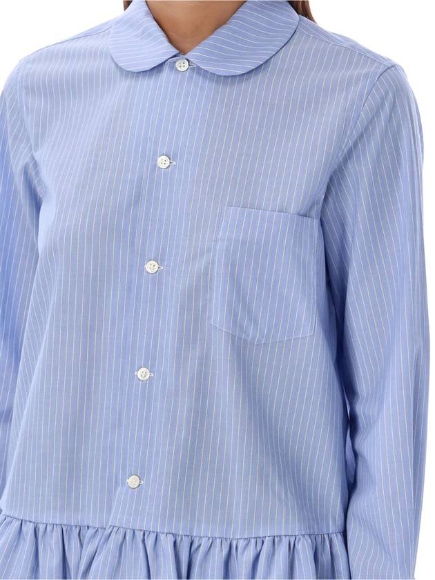 striped ruffle shirt blue - COMME DES GARCONS - BALAAN 4