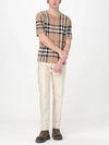 Men's Jacquard Check Pattern Silk Wool Knit Top Beige - BURBERRY - BALAAN 5