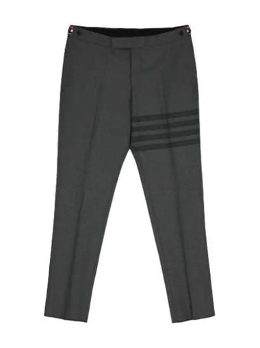 Slim diagonal wool pants gray - THOM BROWNE - BALAAN 1