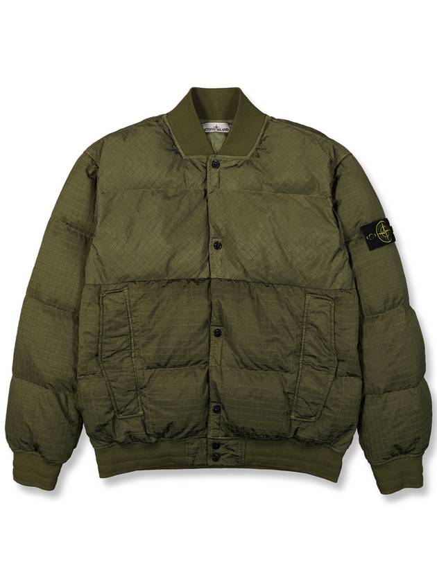 Macro Ripstop Nylon Metal Down Jacket Olive - STONE ISLAND - BALAAN 2