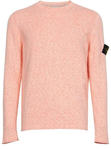 Men's Wappen Patch Round Neck Knit Top Pink - STONE ISLAND - BALAAN 1