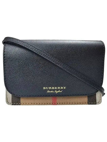 Hampshire House Check Crossbody Bag Black - BURBERRY - BALAAN 1