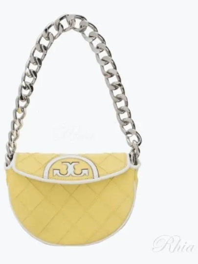 Flaming Pattern Border Crescent Shoulder Bag Lemon - TORY BURCH - BALAAN 2