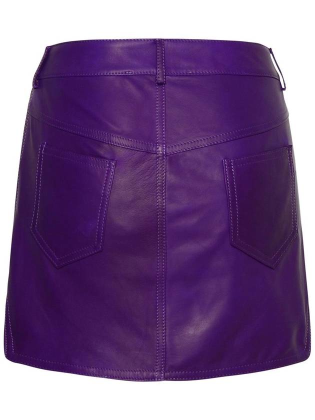 Salvatore Santoro Purple Leather Miniskirt - SALVATORE SANTORO - BALAAN 3