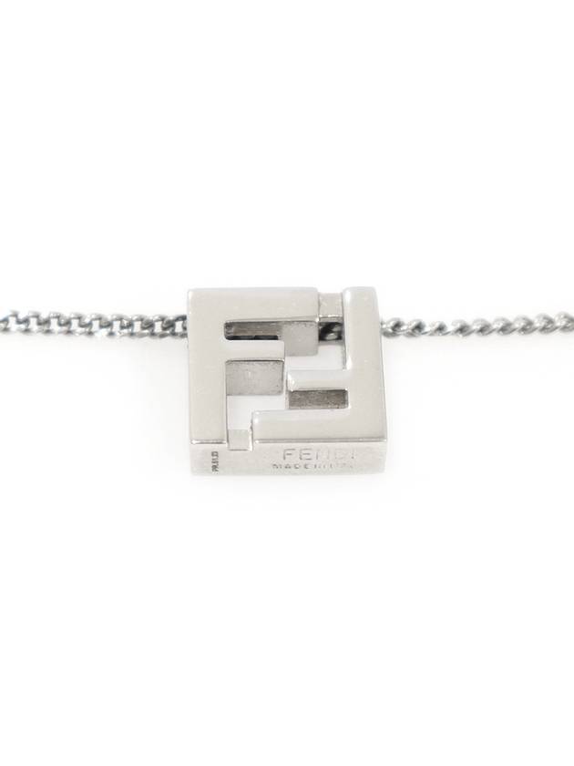 7AJ589 Silver Palladium FF Pendant Necklace - FENDI - BALAAN 4