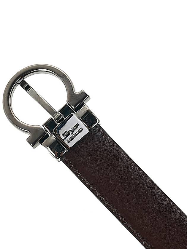 Reversible Adjustable Leather Belt Black - SALVATORE FERRAGAMO - BALAAN 8