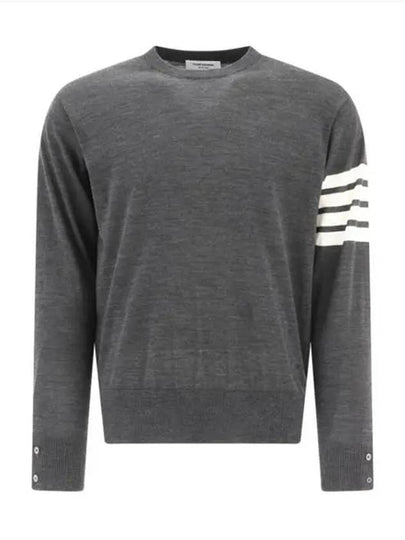 4 Bar Armband Classic Merino Wool Knit Top Dark Grey - THOM BROWNE - BALAAN 2