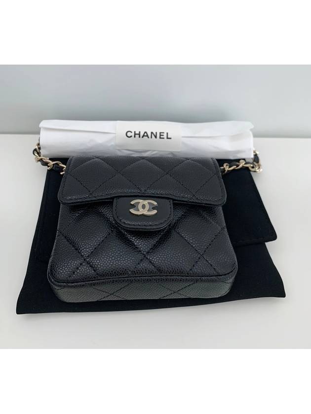 Classic chain mini bag caviar snap gold black AP3259 - CHANEL - BALAAN 2