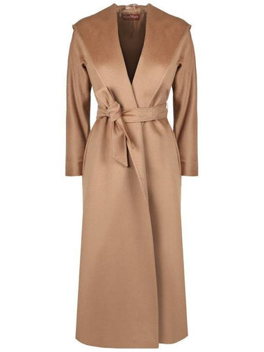 Women's Danton Hooded Cashmere Long Single Coat Camel - MAX MARA - BALAAN 1