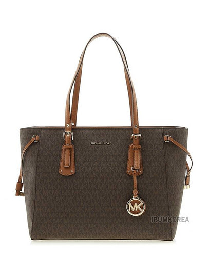 Voyager Medium Logo Shoulder Bag Brown - MICHAEL KORS - BALAAN 2