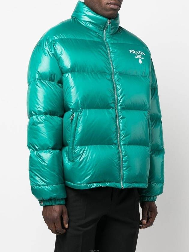 Re-Nylon Padded Down Jacket Green - PRADA - BALAAN 3