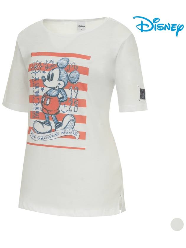 Graphic Printing Boat Neck Cotton Short Sleeve Round T-Shirt HL2LTS097 - DISNEY GOLF - BALAAN 1