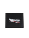 Logo Print Leather Half Wallet Black - BALENCIAGA - BALAAN 2