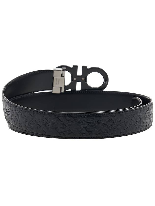 Men's Gancini Reversible Leather Belt Black - SALVATORE FERRAGAMO - BALAAN 5