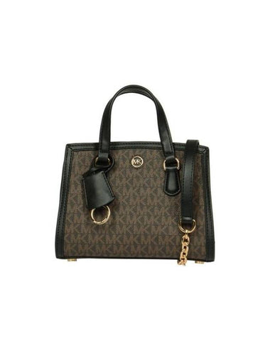 Chantal Monogram Print Tote Bag Black Brown - MICHAEL KORS - BALAAN 1