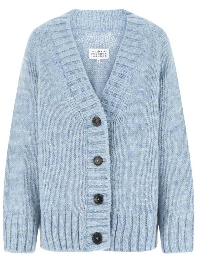 Botanical Dyed V-Neck Knit Cardigan Pale Blue - MAISON MARGIELA - BALAAN 2