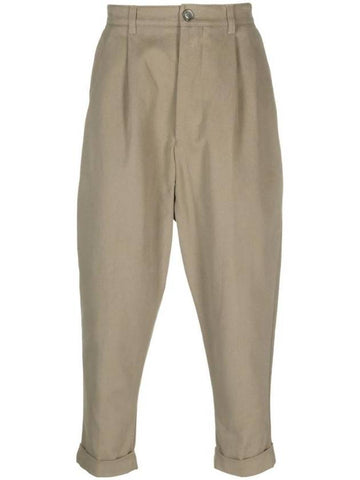 Men's Carrot Straight Pants Taupe Grey - AMI - BALAAN 1