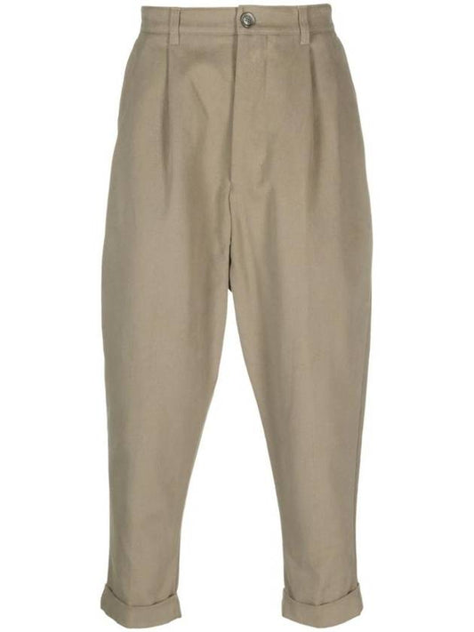 Men's Carrot Straight Pants Taupe Grey - AMI - BALAAN 1
