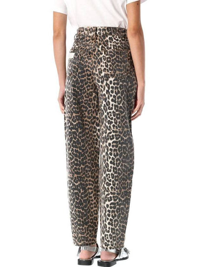 Leopard denim stary jeans - GANNI - BALAAN 2