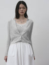 Lace detail top cardigan set Light gray - THE GREEN LAB - BALAAN 1