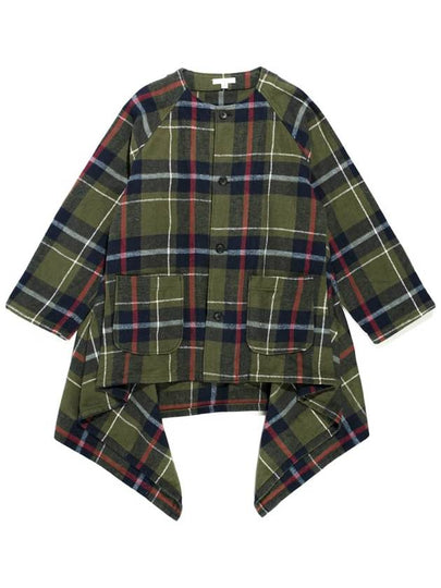 Big plaid heavy flannel no collar raglan jacket - ENGINEERED GARMENTS - BALAAN 2