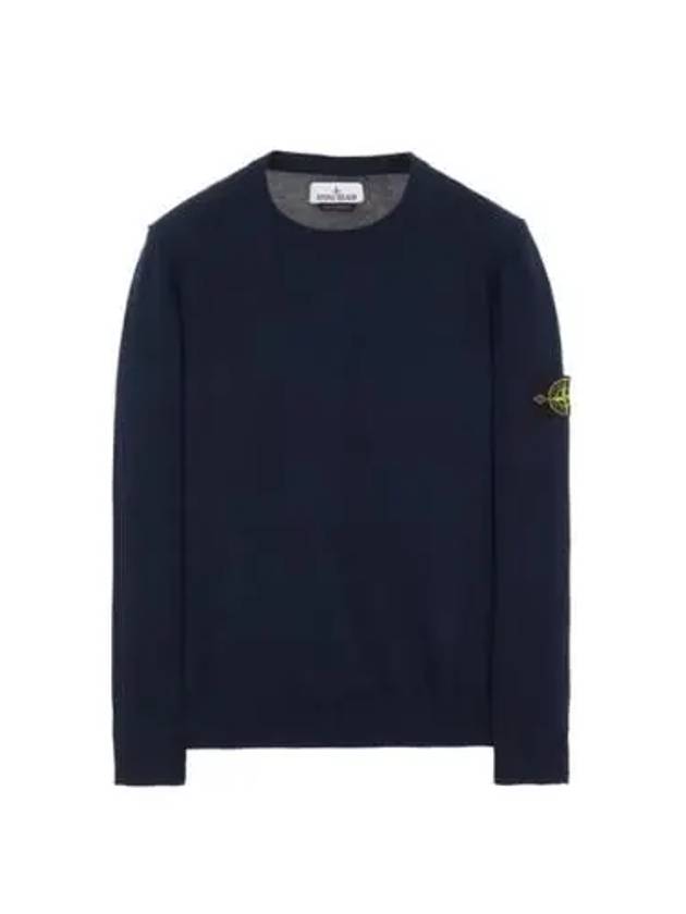 Crewneck Soft Cotton Knit Top Navy - STONE ISLAND - BALAAN 2