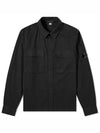 Lens Garment Dye Over Long Sleeve Shirt Black - CP COMPANY - BALAAN 2