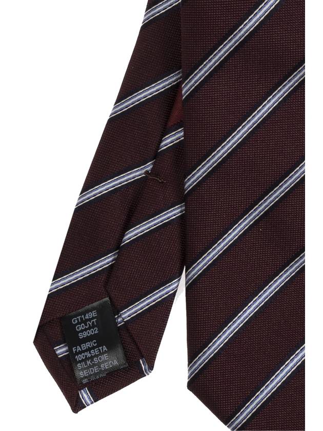 Dolce & Gabbana Silk Tie With Striped Pattern, Men's, Burgundy - DOLCE&GABBANA - BALAAN 4