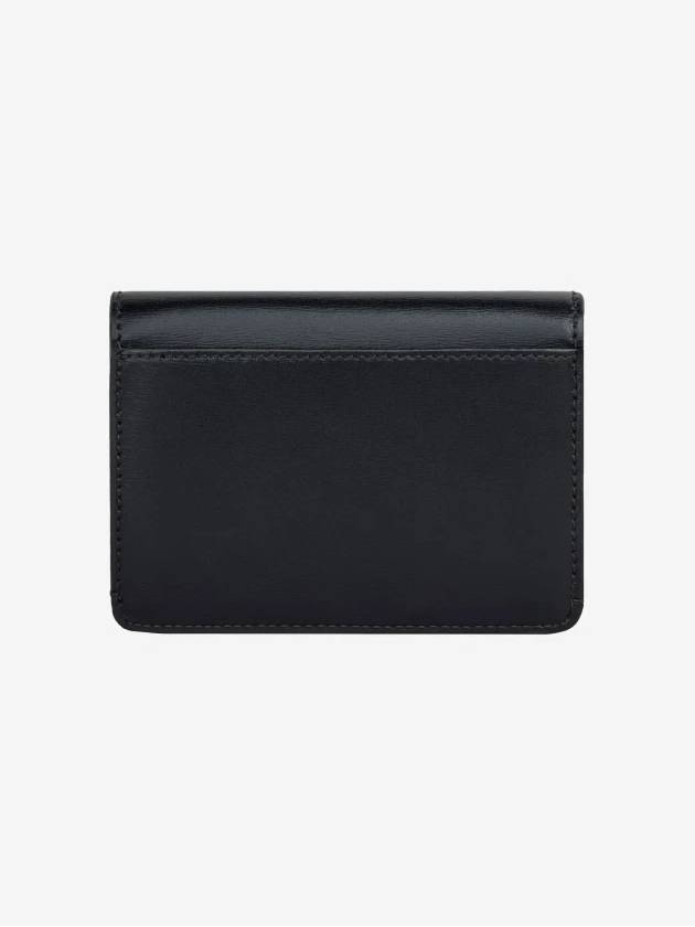 Triomphe Shiny Calfskin Flap Card Wallet Black - CELINE - BALAAN 3