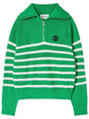 Striped Half Zip Knit Top Green - THE GREEN LAB - BALAAN 8