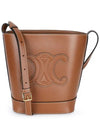 Cuir Triomphe Calfskin Small Bucket Bag Tan - CELINE - BALAAN 2