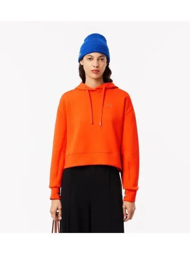 Women s Active Double Face Hooded Sweatshirt Orange - LACOSTE - BALAAN 1