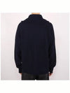 Fox Head Patch Half Zip Up Knit Top Navy - MAISON KITSUNE - BALAAN 5