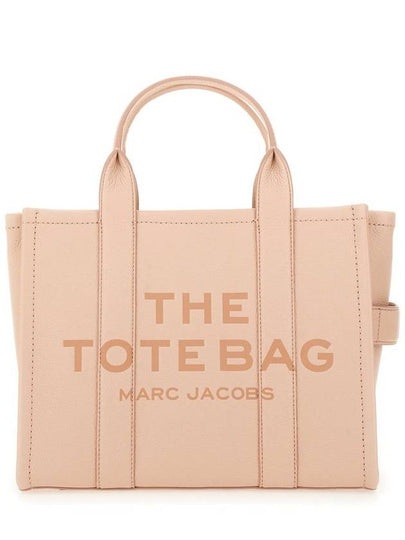 Logo Medium Leather Tote Bag Pink Rose - MARC JACOBS - BALAAN 2