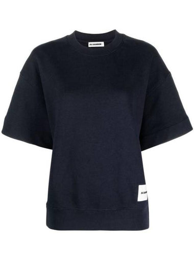 Logo Patch Short Sleeve T-Shirt Midnight - JIL SANDER - BALAAN 1