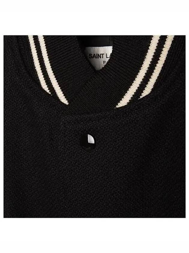 Teddy Jacket In Wool Black - SAINT LAURENT - BALAAN 5