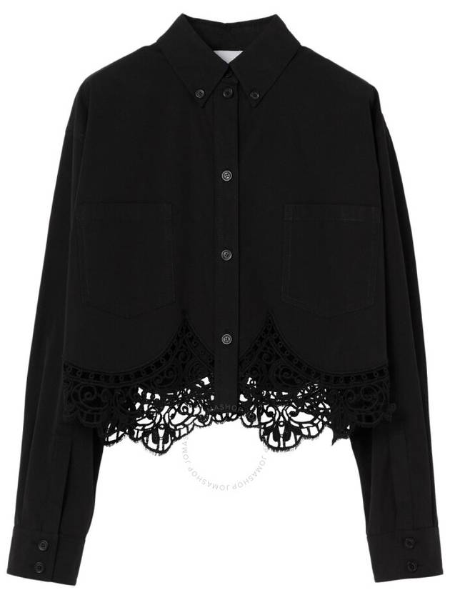 Macrame Crop Shirt Black - BURBERRY - BALAAN 2