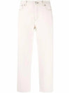 High Waist Cropped Straight Jeans White - A.P.C. - BALAAN.