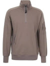 Diagonal Raised Fleece Half Zipped Sweatshirt Beige - CP COMPANY - BALAAN 2